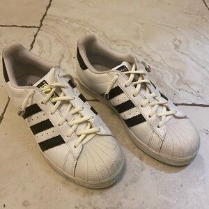 Adidas Superstar White Black Striped Sneakers